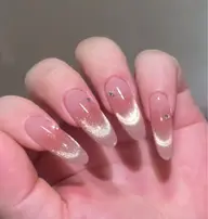 【チップ長さ出し付き】✨ マグネット+チークネイル（ベースカラー込み）🎀小ストーン10粒or大ストーン2粒付き