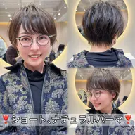 ❣️ショートヘアー限定メニュー❣️ナチュラルパーマ✨＋ショートカット＋高発色カラー＋オージュアトリートメント🫧
