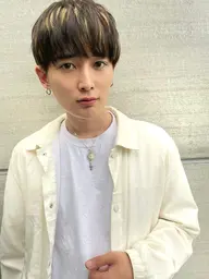 【男性限定】ワンカラー＋メンズカット💈（白髪染も◎）マッシュ刈り上げmen'sカットショート韓国ミニモ学割