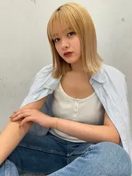 ケアブリーチリタッチ＋高濃度水素カラー＋TOKIO3stepトリートメント