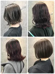 カット & ハイライトブリーチ（ケアブリーチ使用）＋オンヘアカラー＋【link】2ステップトリートメント ¥15400