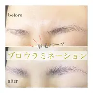 ブロウリフト💕眉毛の毛流れを矯正して時短メイク、外国人風の立体眉毛に✨眉ワックス込み！