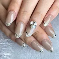 【ハンドオフなし】現金のみガラスフレンチ パラジェル＋1100円 ベースカラー＋1100円パーツは別