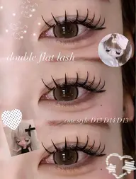 4/7🈳❗️ 【⟡.·*.マツエクモデル*.+ﾟ】マツエク💞ダブルフラットラッシュ80束 ⟡.·オフ無料✨