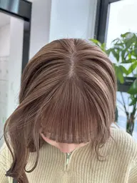 ❤️ご新規様限定❤️💕透明感カラー+紫外線防止トリートメント💕コテ巻き仕上げ💕ヘアカラー