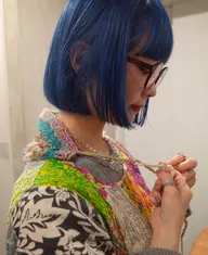 ボブカット×ブリーチ有カラー