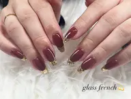 ブライダルにも◎大人気ガラスフレンチ💎（シルバーorゴールドから選択可）⚠️オフありの場合はメッセージでお伝えください