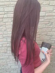 デザインカット+縮毛矯正+高濃度ケラチンカラー