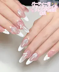自爪【Handパーティー🎎ブライダルネイル 】フレンチデザイン メニュー￥7,600
