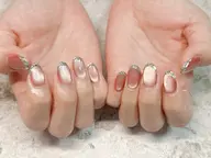 【オフィスにも◎大人かわいい】ガラスフレンチネイル