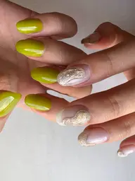 ご新規様オフ代無料/アシンメトリー5本アート+5本ワンカラー