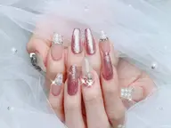 🩵🩵チップ長さ出し＋持ち込みデザイン(デザイン、パーツ6本まで)￥9100