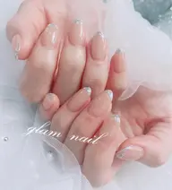 ❤️ガラスフレンチ🩵 「オフィスネイル」ワンカラベース付け