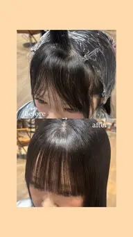 (Jrクーポン)💞カット＋前髪、顔周り縮毛＋リケラトリートメント💞