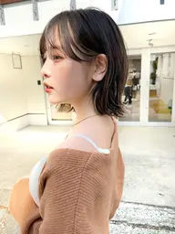 初めての方🟨指名なし🟨 カット＋透明感ワンカラー＋3stepTrレイヤーボブくびれショート表参道原宿明治神宮前韓国