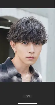 メンズカット＋波巻きスパイラルパーマ＋トリートメント