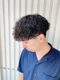 メンズカット＋ワンカラー＋パーマ(スパイラル、ツイストスパイラル、波巻き、ニュアンスパーマ、フェザー、サーフカール)