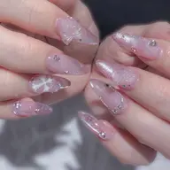 【ミニモ学割🦋*˚】㊗️入学✧チップ長さだしアート10本やり放題‎+300種類のパーツつけ放題‎𖤐オフケア込