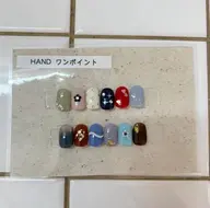 オフなし ワンカラーorラメ1色orラメグラにワンポイント