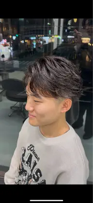 【毛流れ🌪️ニュアンス✨メンズ限定🧞‍♂️】カット＋フェザーorニュアンス、毛流れパーマ🌀（クリームパーマ）