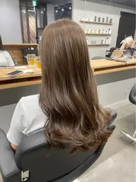 似合わせカット + ブリーチなしダブルカラー + 髪質改善トリートメント