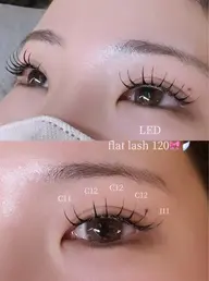 LEDフラットラッシュ120本+下まつ毛