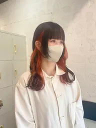 【🌈インナーカラー🌈】ポイントブリーチ＋カラー＋トリートメント結んでも可愛い‼️推し色インナーカラー🫧