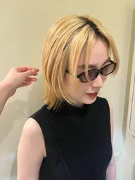 {抜きっぱなしブリーチ}🍍cut + bleach(毛先まで)ケア剤込メニュー/抜きっぱなしブロンド/コリアンブロンド