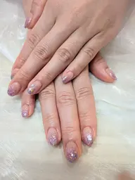 🆕クリアベースグラデーション*ストーンアート2本ok（ソフトジェル）💎オフなし