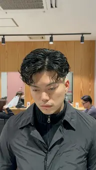 ラルフカール･ピンパーマ+カット 「スパイキーショート、センター分け、襟足ありセンター分け、マッシュ限定」