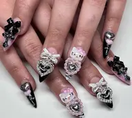 ♠️量産地雷推しチップスカルプ長さだし10本の🔥🤩ゴテゴテ持ち込み持ち込みデザイン10本ビジュ無制限つけ放題