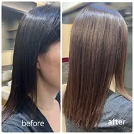 💎オイルケア付き明るい白髪染めモデル💎肩甲骨までのロング🫧アイロン仕上げ練習させていただきます🙌ブリーチ🆖