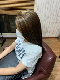 カット＋白髪ぼかしハイライト（ダブルカラー）