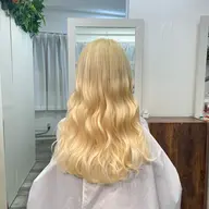 【ブロンドhairに💫】黒髮から夢のハイトーン♡トリプルカラー《ケアブリーチ、シャンプー&ブロー、コテ巻き仕上げ込》