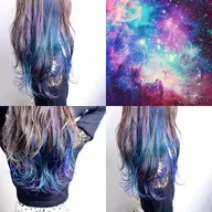 【ギャラクシーカラー】ケア2ブリーチ + 多色デザインカラー