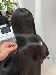 縮毛矯正(リタッチ)+リタッチカラー+カット+プレTr付　¥16300
