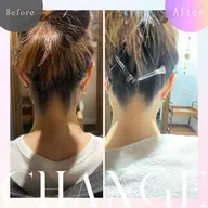 シャンプーカット+えりあしのデザイン脱毛