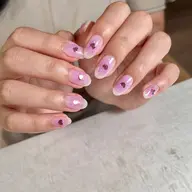 【選べるオフィス•ガーリー系ジェルネイル】リボン🎀ハート🩵キラキラ✨️他