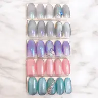 🧲マグネットネイル+シンプルアート🧲