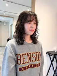 似合わせカット+前髪パーマ+前処理トリートメント