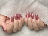 チップ長さだしワンカラー&フラッシュネイル(オフなし)