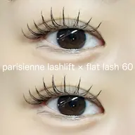 【パリエク】⭐️パリジェンヌ×フラットラッシュ⭐️40本¥7200/60本¥7500【束感コーティング仕上げ付き】