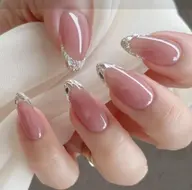 オフ無し🎀ガラスフレンチ/バーチャルフレンチ/ミラーフレンチ