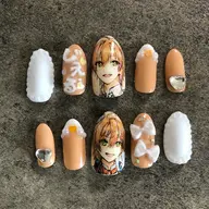 痛ネイルチップ(キャラ2本)ご希望のイメージや画像などを元にお作りします♪郵送にてご自宅まで配送♪※3Dアートは別途料金