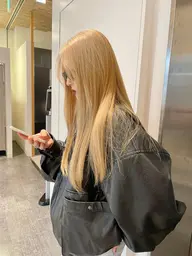 💗リタッチのみ💗 ハイトーン/韓国ヘアー/ミルクティーベージュ/デザインカラー/ブリーチ