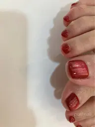 【フット】𓍯マグネット、ワンカラー、ラメ、ラメグラ、ムラ塗り𓃠 ソフトジェルオフ込み𖤣𖥧𖥣