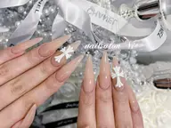 【自爪】クロムネイル☦︎︎✨手作りパーツ+ワンカラー