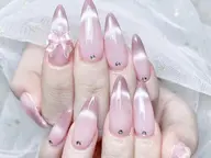 🎀【チップ長さだし】・マグネットフレンチ+2個大きいパーツ🪽