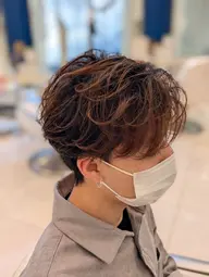 【翼のような質感】メンズカット+フェザーパーマ+トリートメント