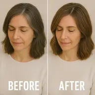 【脱🐧白髪染め】カット＋白髪ぼかしハイライトカラー＋オンカラー＋クイックトリートメント